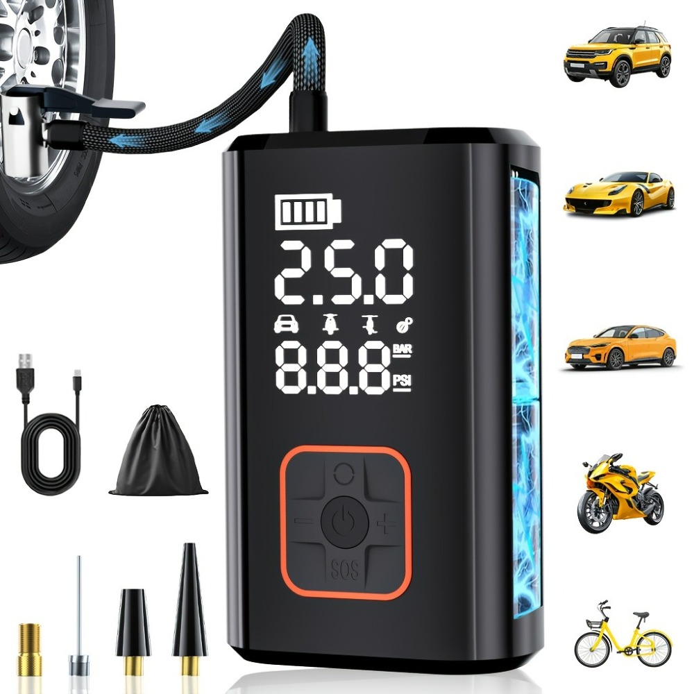 Car Portable Tire Inflator - Electric Air Pump Portable Air Compressor