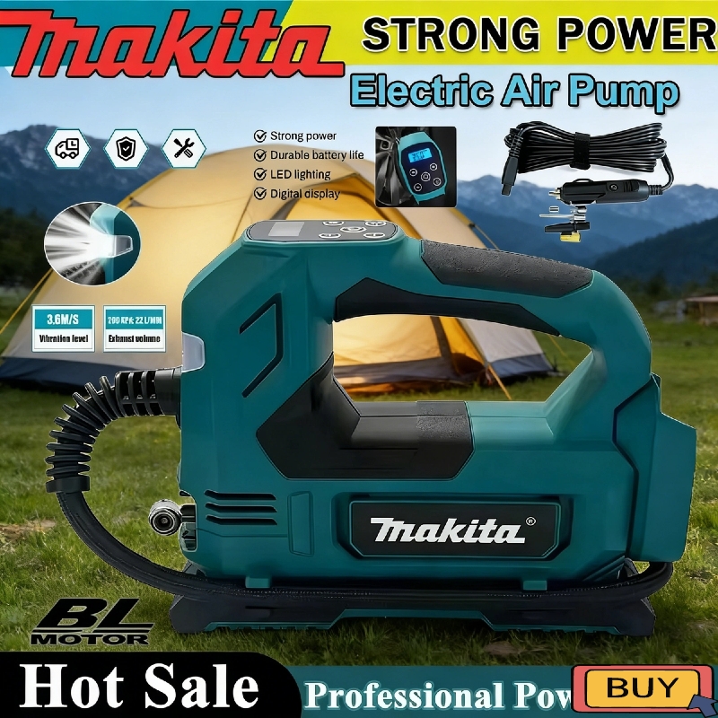 Car Portable Tire Inflator - Makita brushless air Pump Cordless Air
