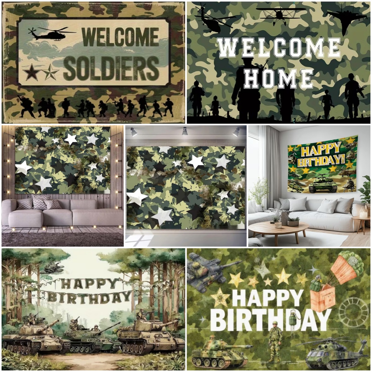 Car Accessories Banner - Military Army Theme Birthday Party Decoration