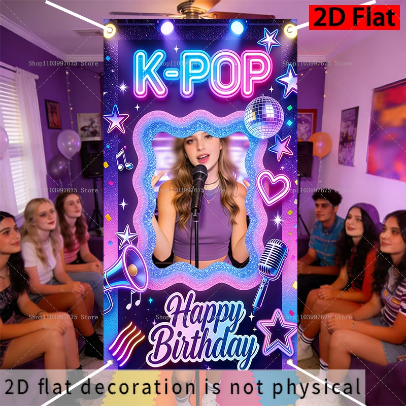Car Accessories Banner - K-POP Music Theme Photo Booth Frame