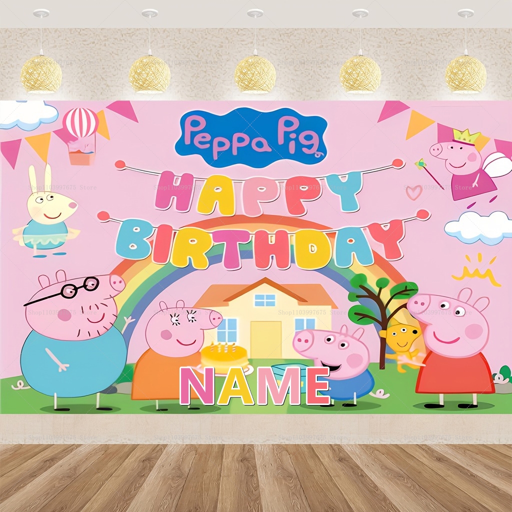 Custom Name Cartoon Peppa Pig  - Car Accessories Banner recensie en prijs