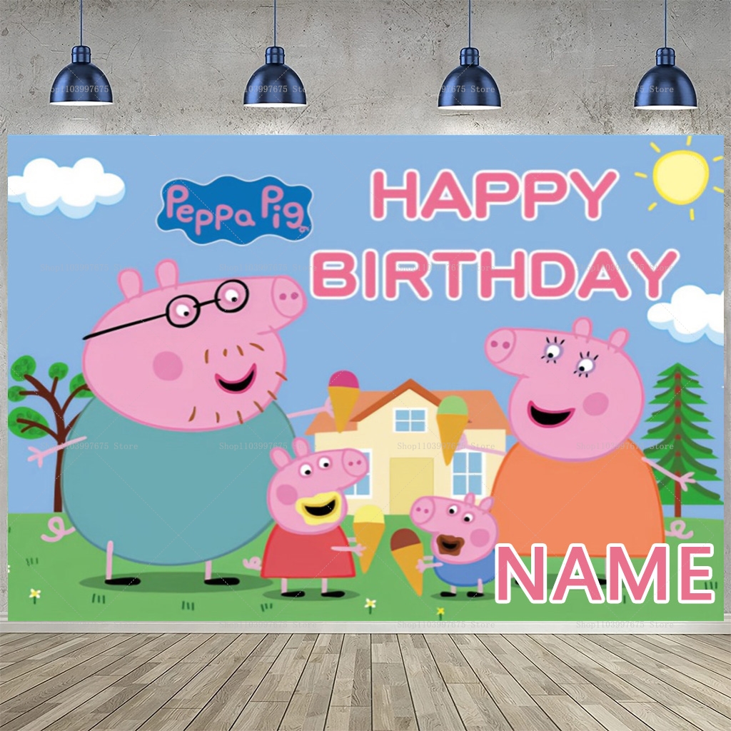 Custom Name Cartoon Peppa Pig  - Car Accessories Banner recensie en prijs