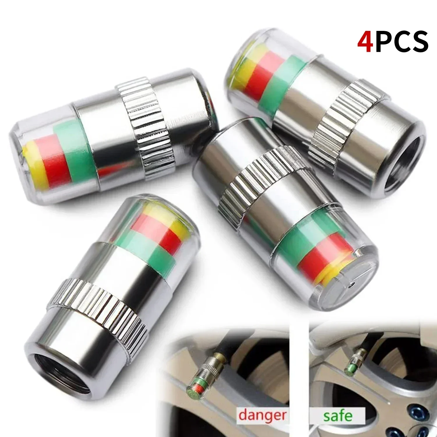4/8PCS Car Tire Valve Caps wit - Tire Pressure Monitor recensie en prijs