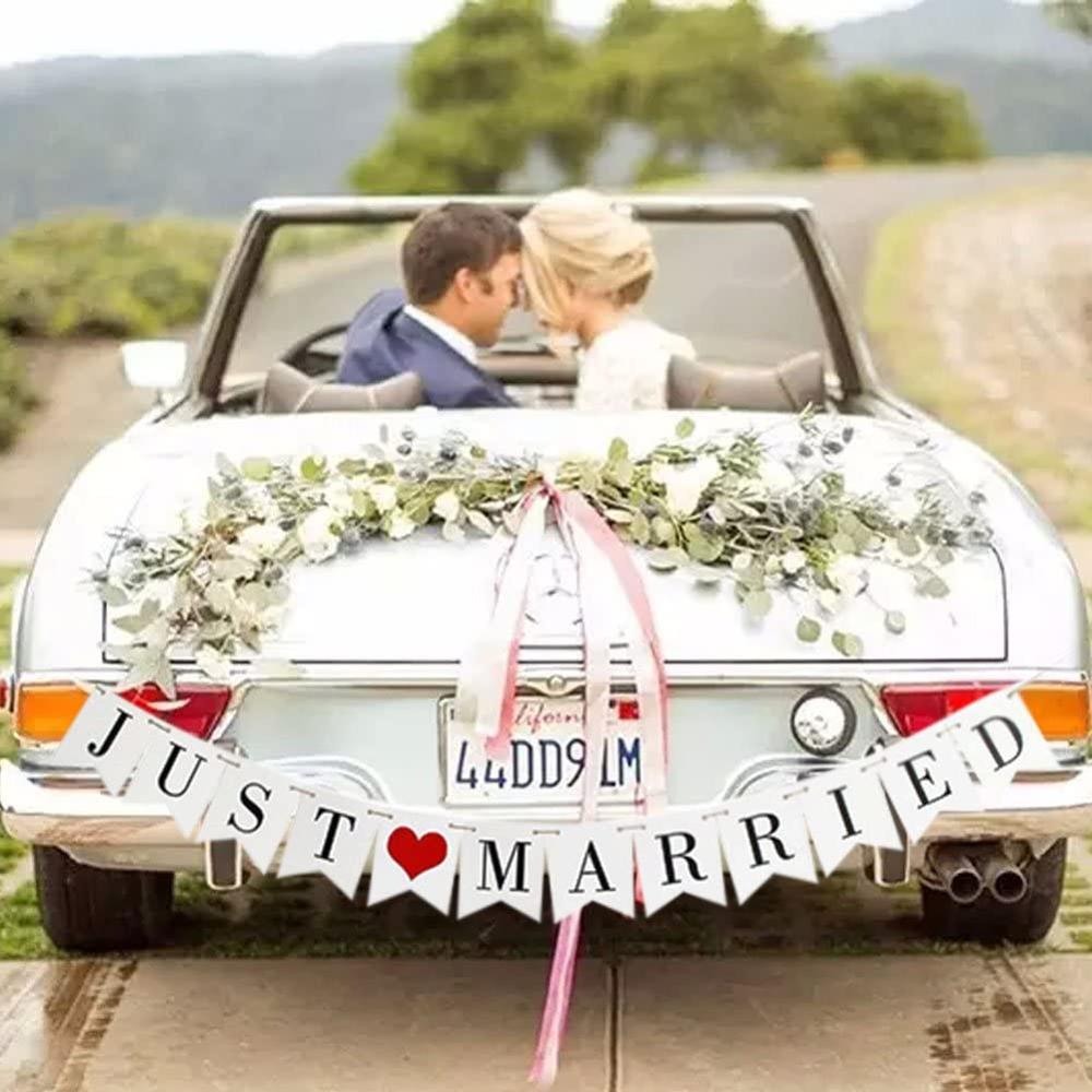 JUST MARRIED Wedding Banner Se - Car Accessories Banner recensie en prijs