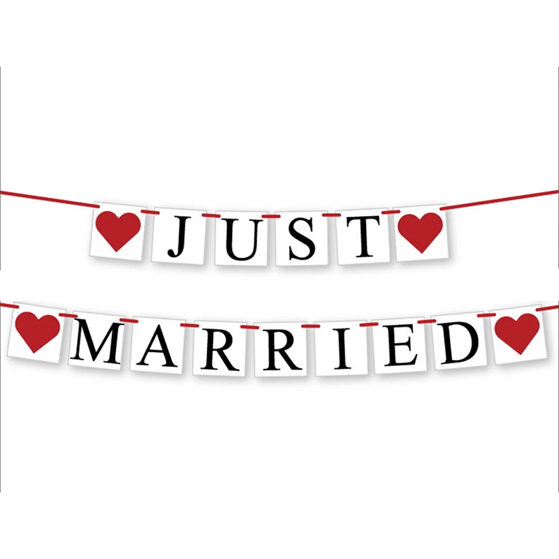 JUST MARRIED Wedding Banner Se - Car Accessories Banner recensie en prijs